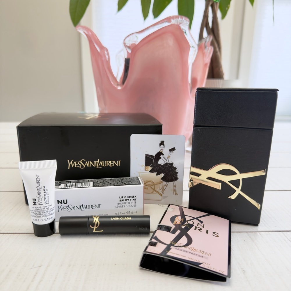 YSL Beauty Bundle- Mascara
Lip & Cheek Tint
Glow In Balm +
